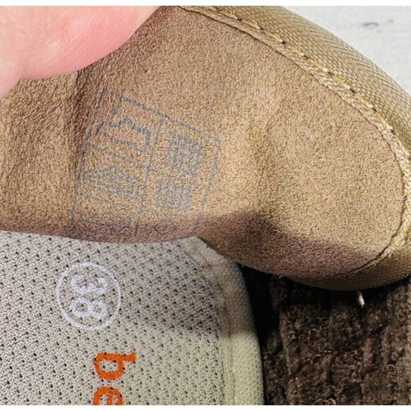 Bernie Mev Camel Basketweave Woven Stretch Slip On Wedge Heel Shoes Size 38 US 7 - Picture 11 of 16